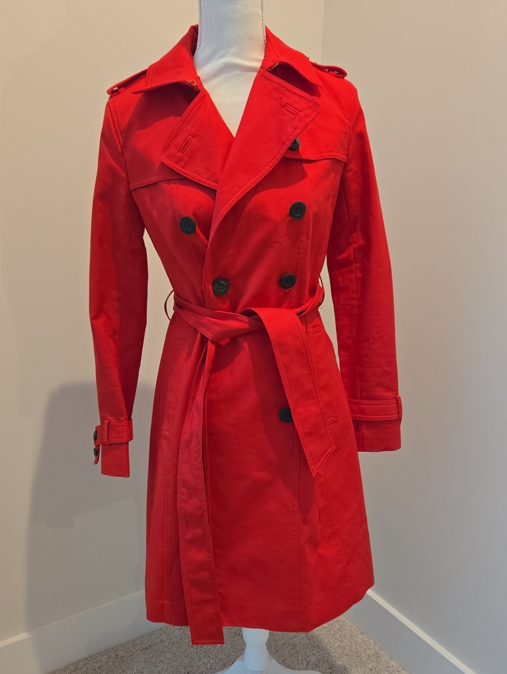 Hobbs London Saskia Women’s Red Trench Coat with Belt US 4